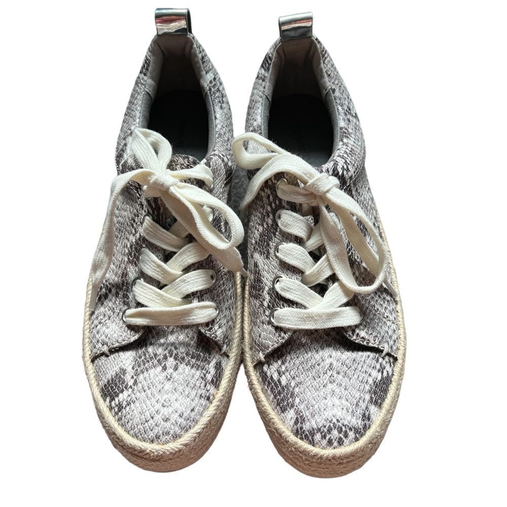 Treasure & Bond Payge Platform Espadrille Lace-Up Sneakers size 9M Snake Print